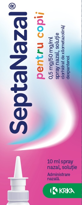 SeptaNazal pentru copii, 0,5 mg/50 mg/ml, 10 ml, Krka