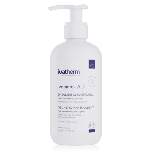 Gel de spalare emolient cu efect calmant Ivahidra+ A.D, 250 ml, Ivatherm