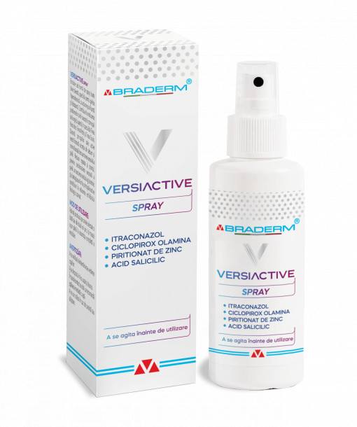 Versiactive Spray cu emulsie fluida pentru corp si scalp x 100 ml (Braderm)