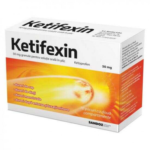Ketifexin 50 mg granule pentru soluţie orală x 10 plicuri (Sandoz)