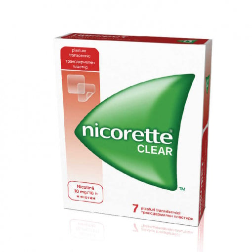Nicorette Clear 10mg/16h x 7 plasturi transdermici (Johnson&Johnson)