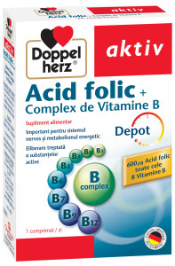 Acid folic + complex de vitamina B, 30 comprimate, Doppelherz