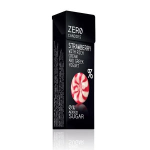 Bomboane Zero Capsuni cu crema de lapte, 32 g, Elgeka