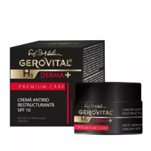 Crema antirid restructuranta SPF 10 GH3 Derma+ Premium Care, 50ml, Gerovital