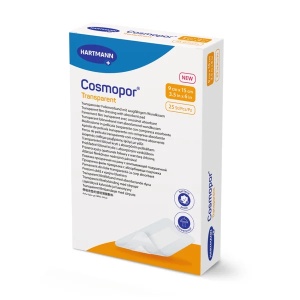 Plasture transparent cu compresa sterila Cosmopor Transparent 9cm x 15cm, 25 bucati, Hartmann