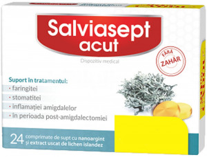 Salviasept Acut fara zahar, 24 comprimate, Zdrovit