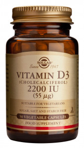 Vitamin D3 2200 UI Colecalciferol 55 mcg, 50 capsule, Solgar