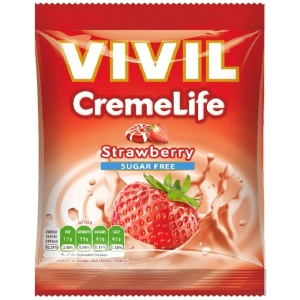 Bomboane cu aroma de capsuni Creme Life, 60 g, Vivil