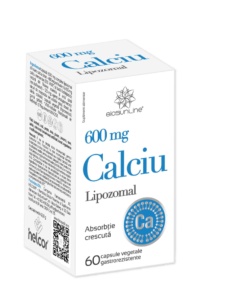 Calciu Lipozomal, 600 mg, 60 capsule vegetale gastrorezistente, BioSunLine