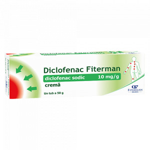 Diclofenac crema, 10 mg/g, 50 g, Fiterman