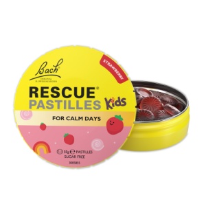 Dropsuri cu aroma de capsuni pentru copii, 50 g, Rescue Remedy
