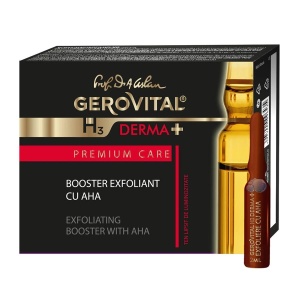 Fiole Booster exfoliant cu AHA Gerovital H3 Derma+ Premium Care, 4 x 2ml, Gerovital