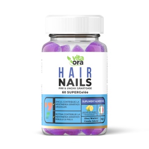 Jeleuri cu aroma de lamaie pentru par si unghii Hair and Nails, 60 bucati, Vita Ora