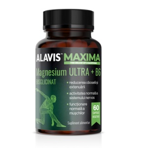 Magneziu bisglicinat Ultra+B6, 60 capsule vegetale, Alavis Maxima