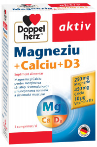 Magneziu + Calciu + D3, 30 comprimate, Doppelherz