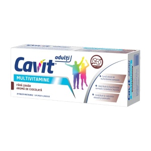Multivitamine pentru adulti cu aroma de ciocolata Cavit, 20 tablete masticabile, Biofarm