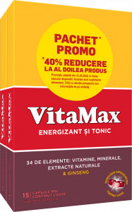 Pachet Vitamax x 15 capsule moi + 15 capsule moi, (40% reducere din al 2-lea produs), Perrigo