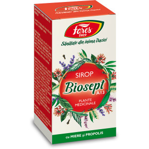 Sirop cu miere si propolis Biosept A13, 100 ml, Fares