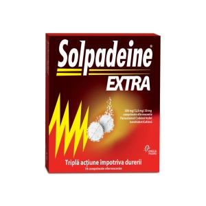 Solpadeine Extra 500 mg/12,8 mg/30 mg, 16 comprimate efervescente, Perrigo