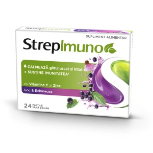 Strepimuno cu soc si echinacea, 24 pastile de supt, Reckitt Benckiser