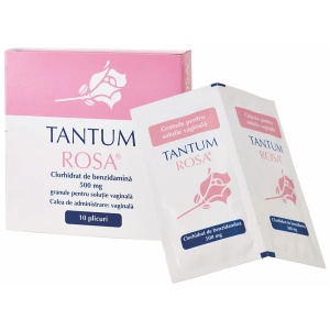 Tantum Rosa, 500 mg granule pentru soluție vaginală, 10 plicuri, Angelini