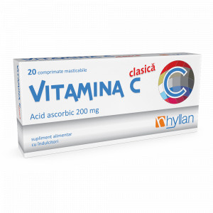 Vitamina C clasica, 20 comprimate masticabile, Hyllan