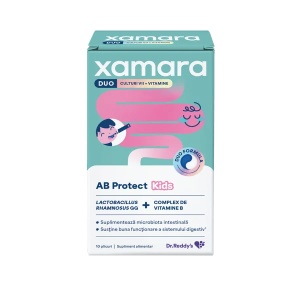 Xamara Duo AB Protect Kids cu aroma de fructe de padure, 10 plicuri orodispersabile, Dr Reddys