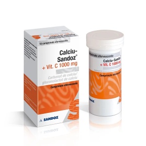 Calciu Vitamina C, 1000 mg, 10 comprimate efervescente, Sandoz
