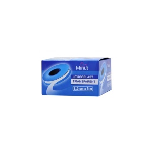 Leucoplast transparent 2,5cm x 5m, 1 bucata, Minut