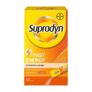 Multivitamine si minerale Supradyn Fast Energy, 10 plicuri, Bayer