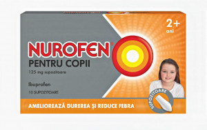 Nurofen pentru copii 2-6 ani, 125 mg, 10 supozitoare, Reckitt Benckiser