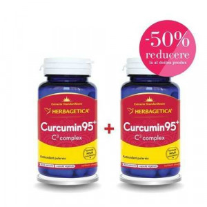 Pachet Curcumin95+ C3 Complex, 30+30 capsule, Herbagetica