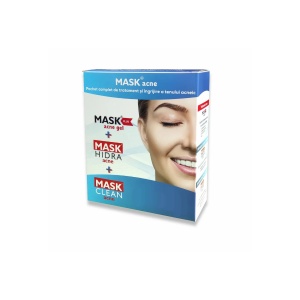 Pachet Mask Plus Gel 1 bucata + Mask Hidra Acnee 1 bucata + Mask Clean Acnee 1 bucata, Meditrina