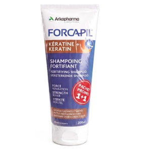 Pachet Sampon fortifiant pentru par deteriorat Keratine+, 200 ml + 200 ml, Forcapil
