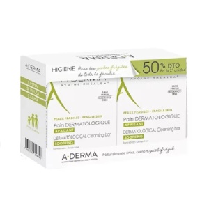 Pachet sapun dermatologic pentru pielea fragila, 2x100 grame, A-Derma