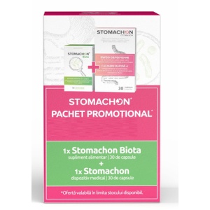 Pachet Stomachon Biotina 30 capsule + Stomachon 30 capsule, Naturpharma