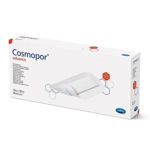 Plasture steril cu corp absorbant si margini autoadezive, 25 x 10cm, 10 plasturi, Cosmopor