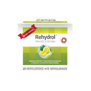 Rehydrol menta si lamaie x 20+10 comprimate effervescente