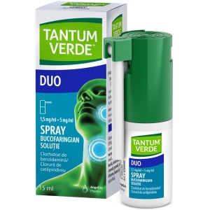 Tantum Verde Duo spray bucofaringian 1.5 mg/ml + 5 mg/ml, 15ml, Angelini