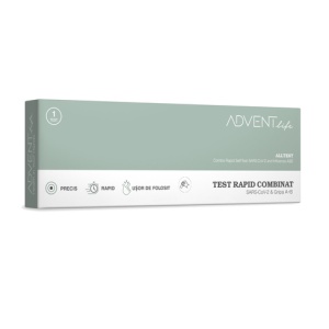 Test rapid combo Gripa A si B + Covid 19, 1 bucata, Advent Life