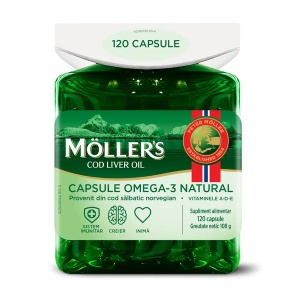 Ulei de ficat de cod, 120 capsule, Moller's