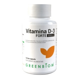 Vitamina D3 Forte 5000 UI, 120 capsule, Greenbiom