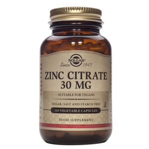 Zinc Citrate, 30 mg, 100 capsule vegetale, Solgar