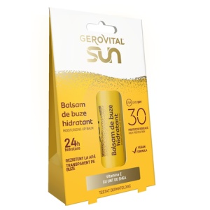 Balsam de buze hidratant Sun, SPF 30, 5.7 ml, Gerovital