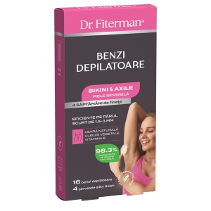 Benzi Depilatoare Bikini & Axile, piele sensibila, 16 benzi, Fiterman Pharma
