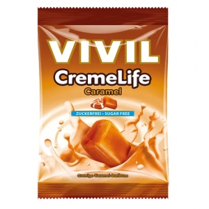 Bomboane Creme Life Caramel fara zahar, 60g, Vivil