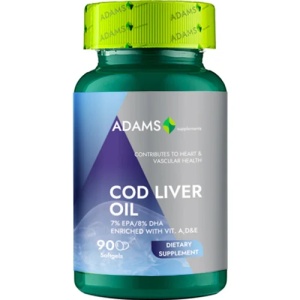 Cod Liver Oil 1000 mg, 90 capsule, Adams Vision