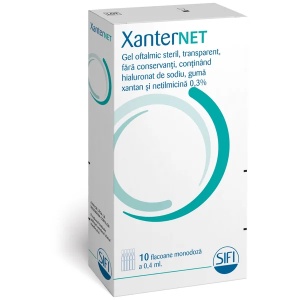 Gel oftalmic XanterNet, 0.4 ml, 10 flacoane monodoza, Sifi