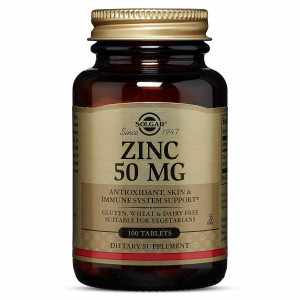 Gluconat de zinc 50 mg, 100 tablete, Solgar