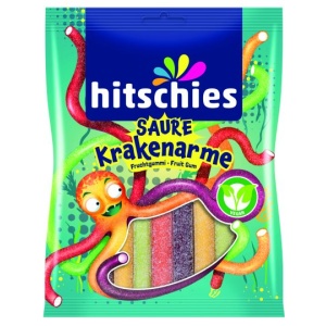 Jeleuri gumate acrisoare tentacule de caracatita aroma fructe 125g – HITSCHIES